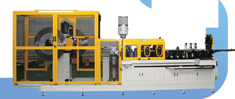 FIN MILL (NORMAL SPEED) — fin mill line with yellow safety fence