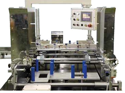 Fin stacker machine with blue stacking pins
