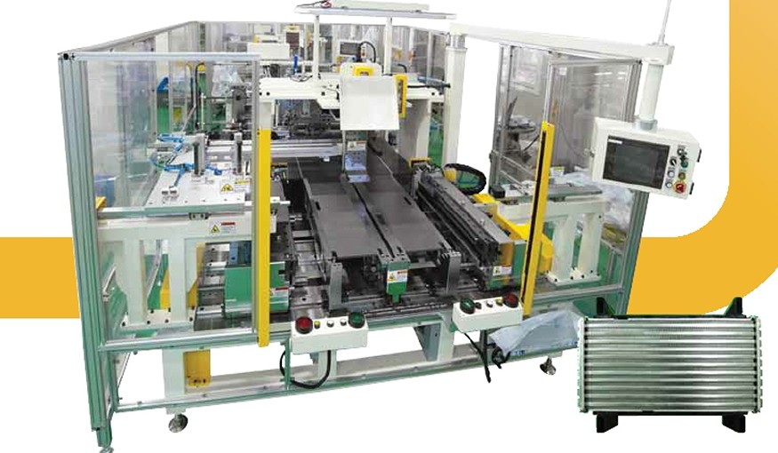 MATRIX CORE BUILDER (INTERCOOLER or CAC) machine with safety fence