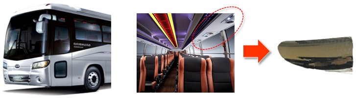 PVD GZ (NEW GRANBIRD) — Granbird bus, cabin interior with shelf mood lighting and PVD-coated mood lens